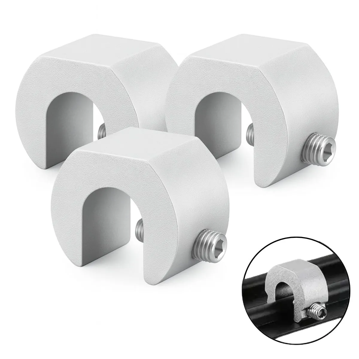 BAZUCA - Seguro antirrobo ventanas y mamparas corredizas metálicas Pack 3 Color Plateado