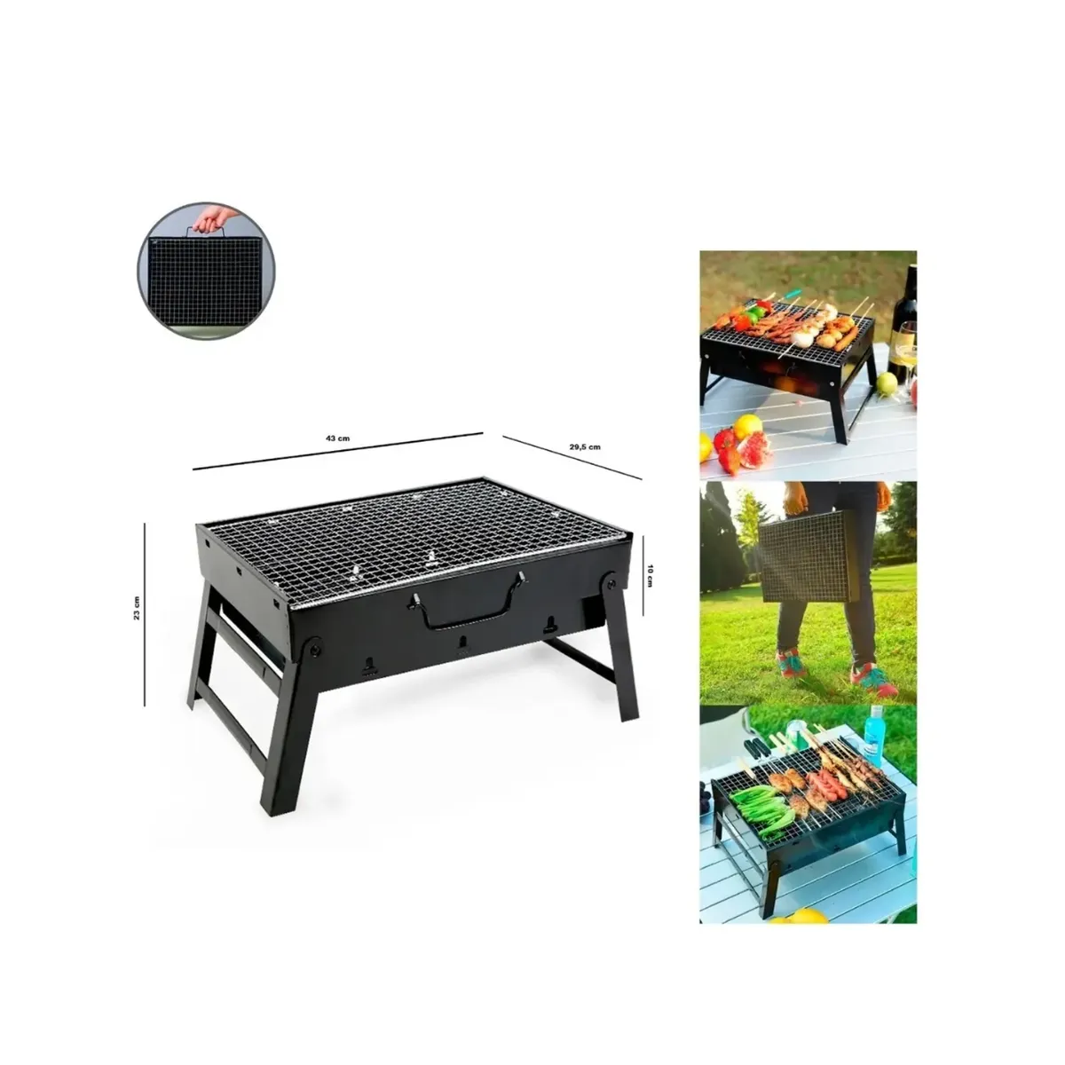 CARIBEE - Parrilla Asados Portátil Carbón Plegable