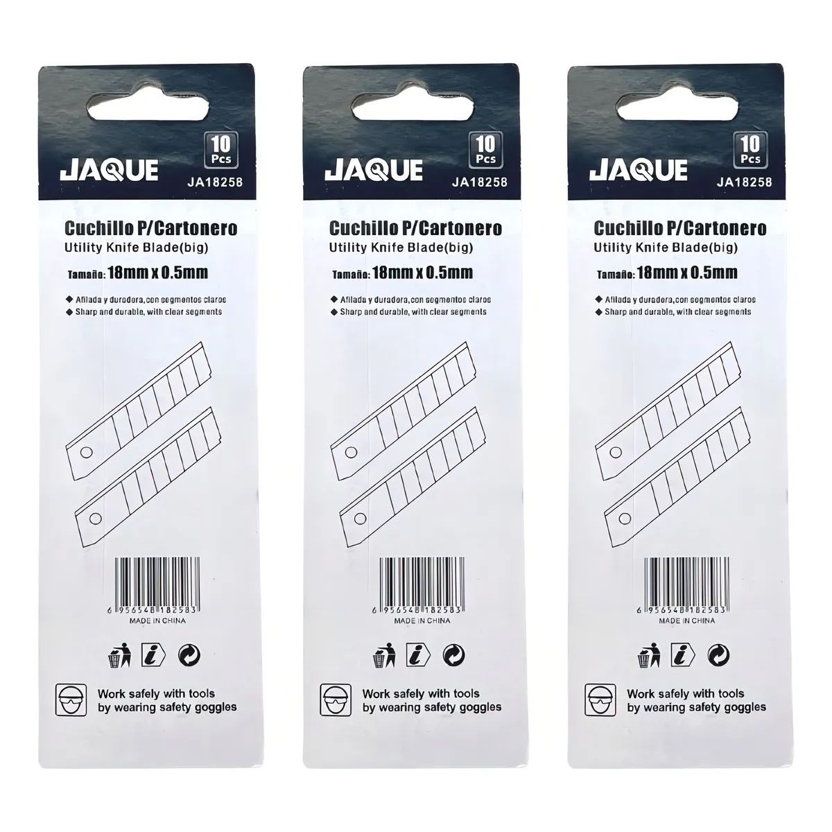 GENERICO - Pack 30 Repuestos Cuchillo Cartonero 0.5x18mm