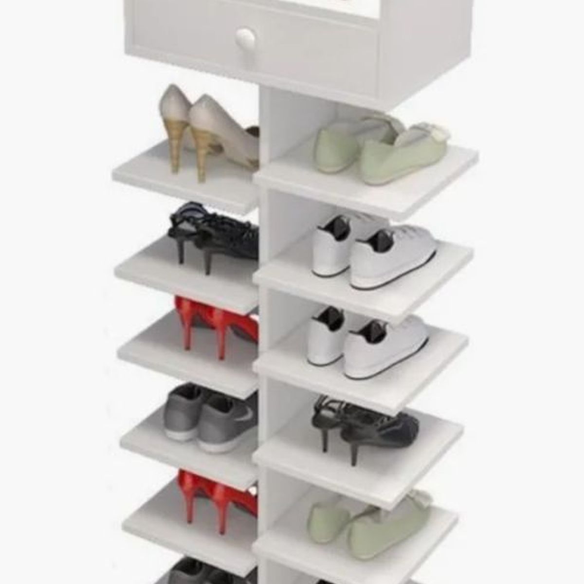 GENERICO - Zapatero Organizador Estante Zapatos 14 Pcs Hall Armario Blanco