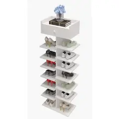 GENERICO - Zapatero Organizador Estante Zapatos 14 Pcs Hall Armario Blanco