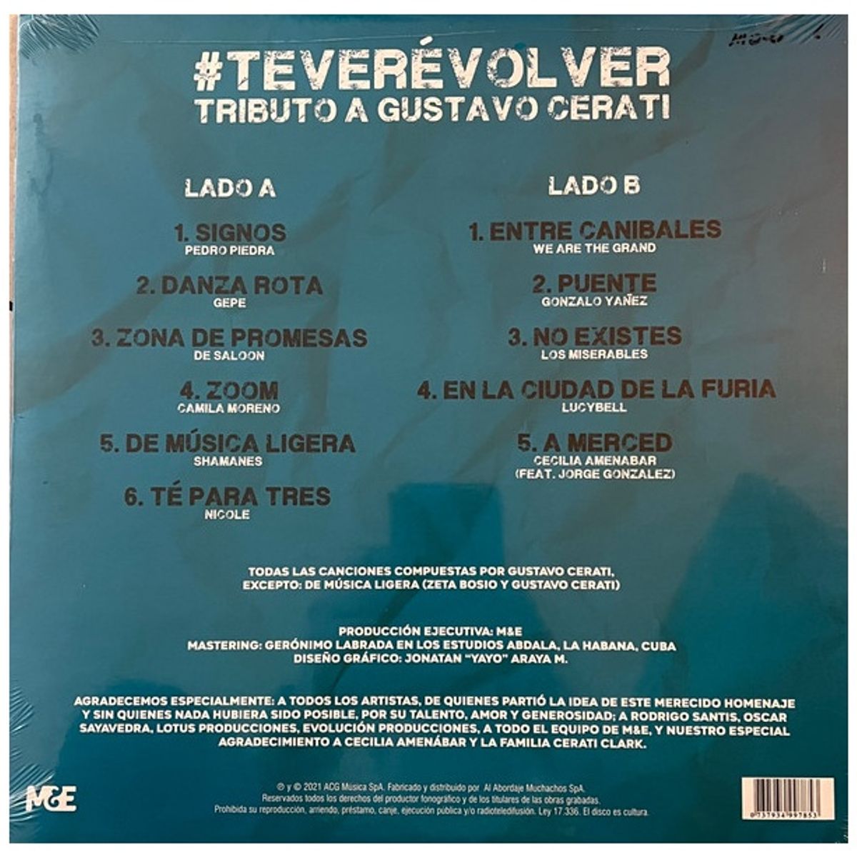 GENERICO - TE VERE VOLVER: TRIBUTO A GUSTAVO CERATI - VARIOS / VINILO