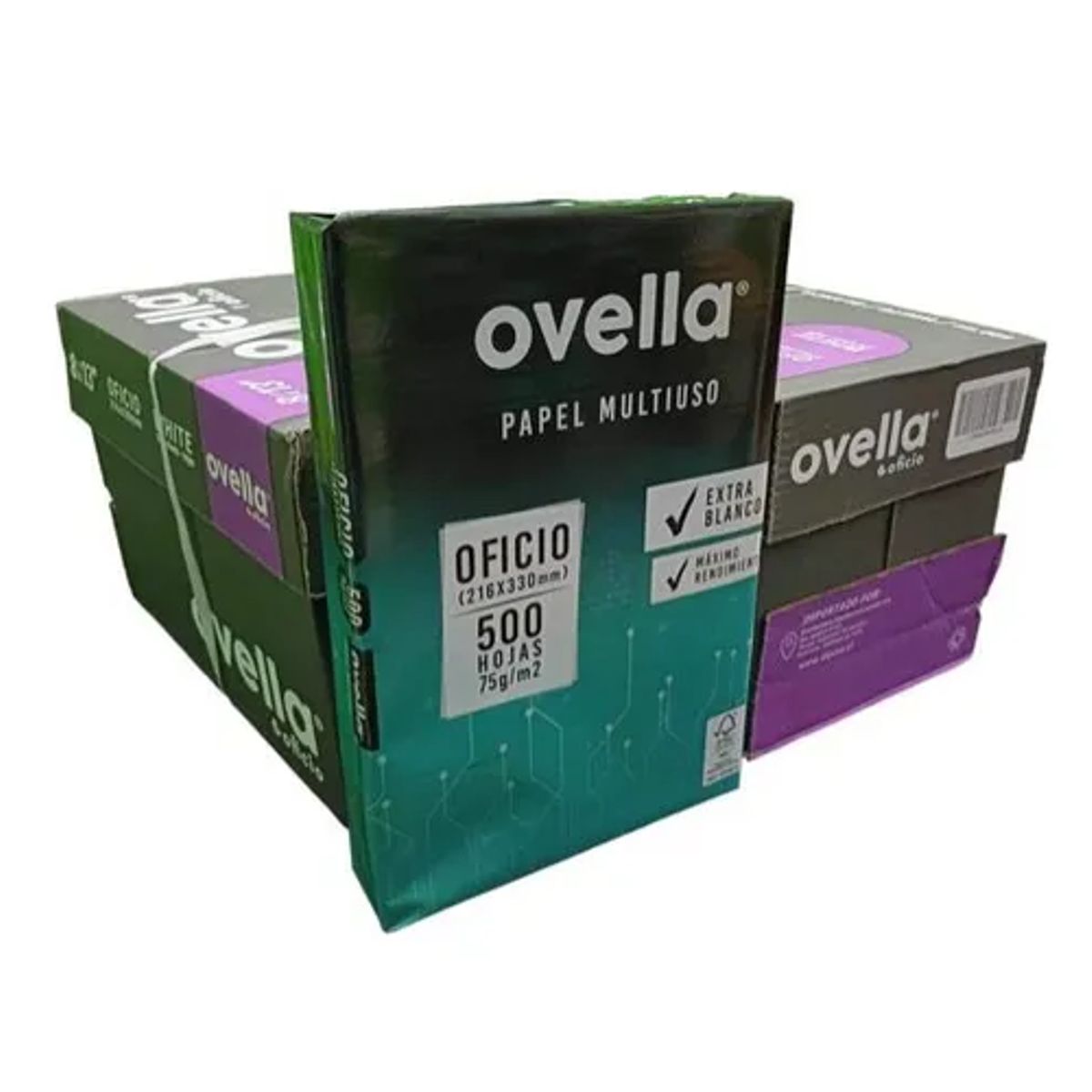 GENERICO - Resma De Papel Ovella Tamaño Oficio 500 Hojas Blanco 75grs