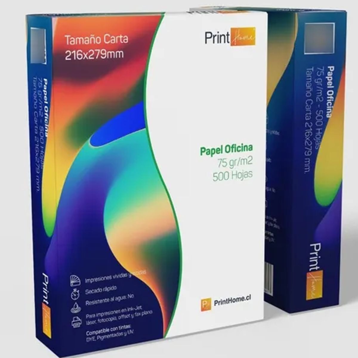 GENERICO - Resma Carta 75gr 500 Hojas Marca Print Home Color Blanco