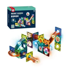 GENERICO - Set De Construcción 40 Piezas Magnéticas Blocks Luminosos