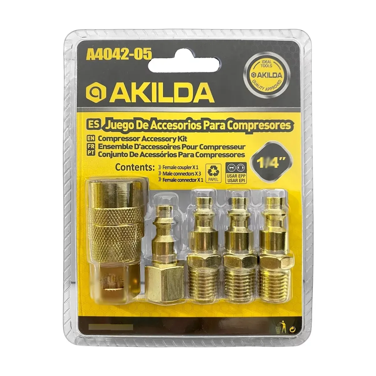 GENERICO - Kit Juego Accesorios Acoples Rapido P/ Compresor 5 Pcs