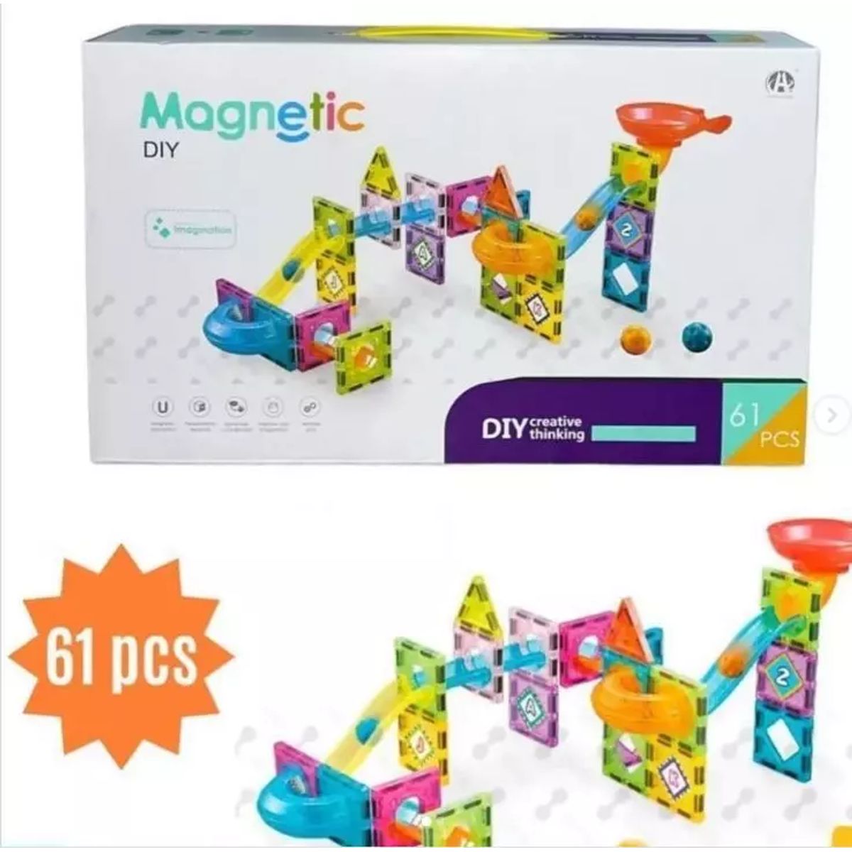 GENERICO - Bloques De Construccion Magneticos 61 Pcs