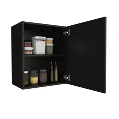 TUHOME - Mueble De Cocina Aereo 1 Puerta Negro 170x60x30 cm