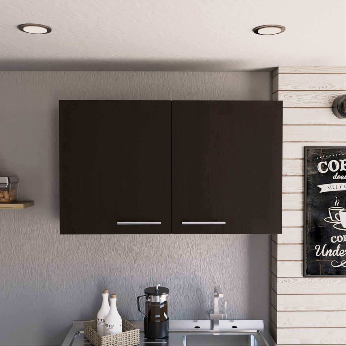 TUHOME - Mueble De Cocina Aereo Manchester 2 Puertas Wengue