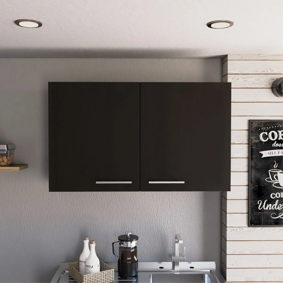 TUHOME - Mueble De Cocina Aereo Manchester 2 Puertas Wengue