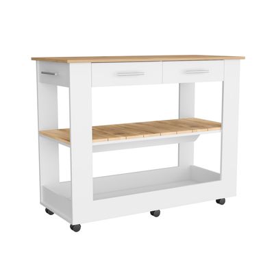 Imagen 2 del producto Isla De Cocina 2 Cajones Blanco 160.7x70x36.3 cm