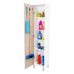 TUHOME - Mueble Utilero Laska 180x40x29 Cm 1 Puerta Rovere Y Blanco