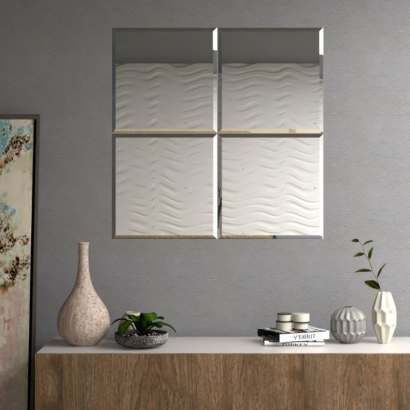 TUHOME - Set x4 Espejos Cuadrados Malta 80x80 Cm