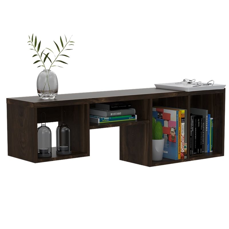 TUHOME - Repisa De Pared Wall Decorativa Café Oscuro 37x120 Cm