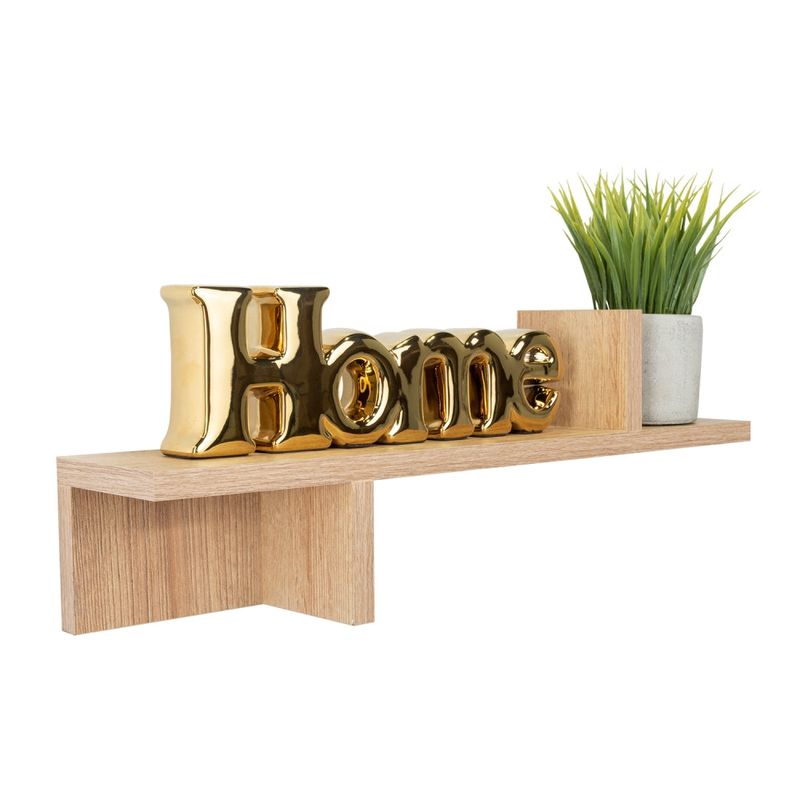 TUHOME - Repisa Monaco De Pared Café Claro 17x50x10 Cm