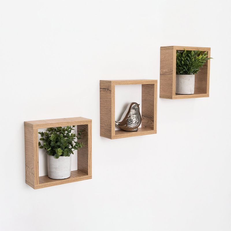 TUHOME - Set De 3 Repisas Decorativas Eros Café Claro