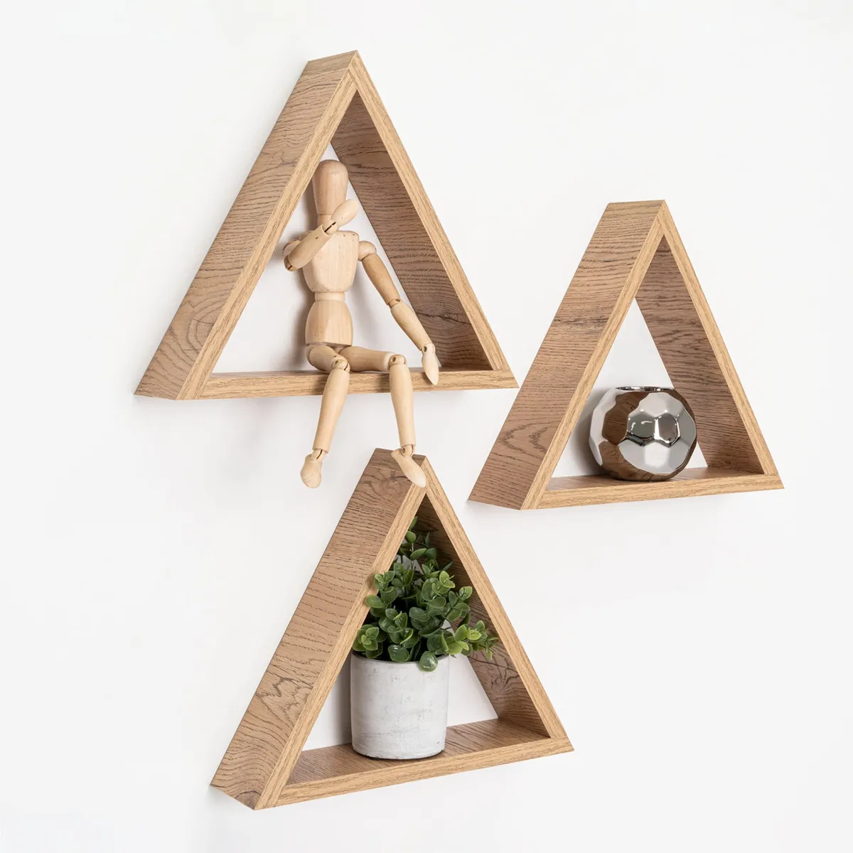 TUHOME - Set De 3 Repisas Angular Forma De Triangulos