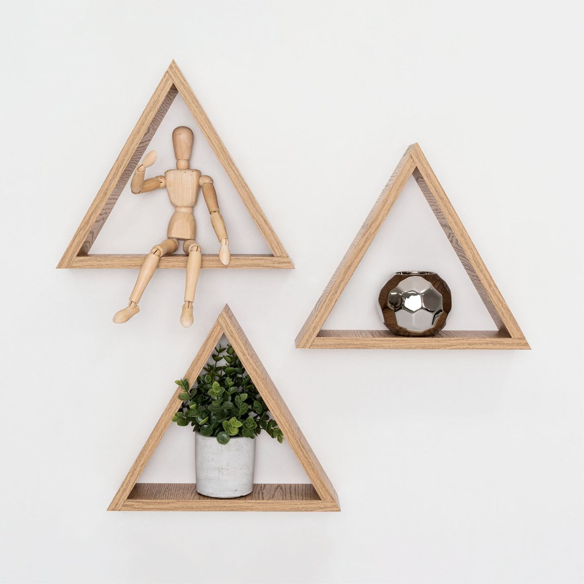 TUHOME - Set De 3 Repisas Angular Forma De Triangulos