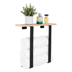 TUHOME - Toallero Dante Soporte Pino Estructura Metalica