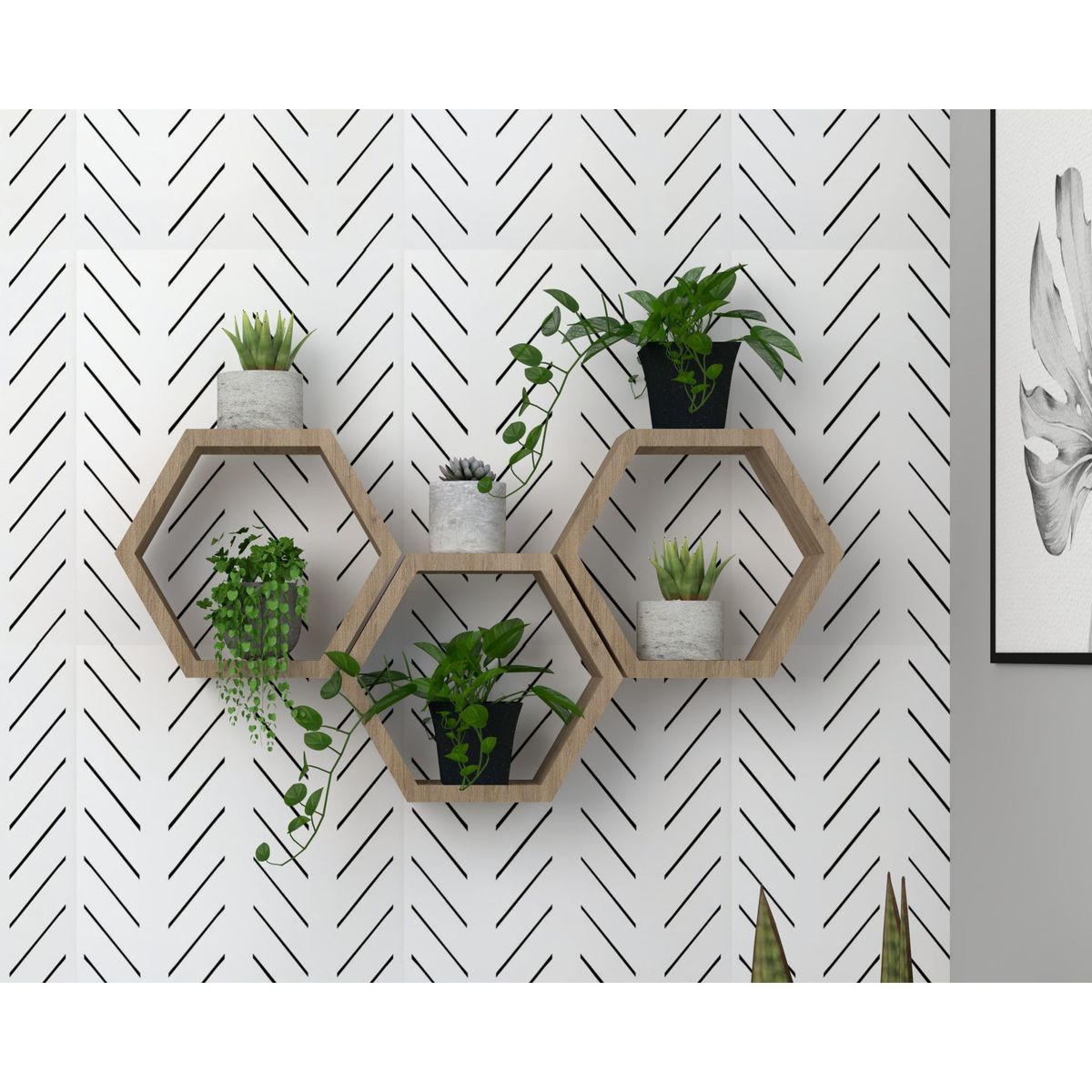 TUHOME - Set De 3 Repisas Decorativas Hades