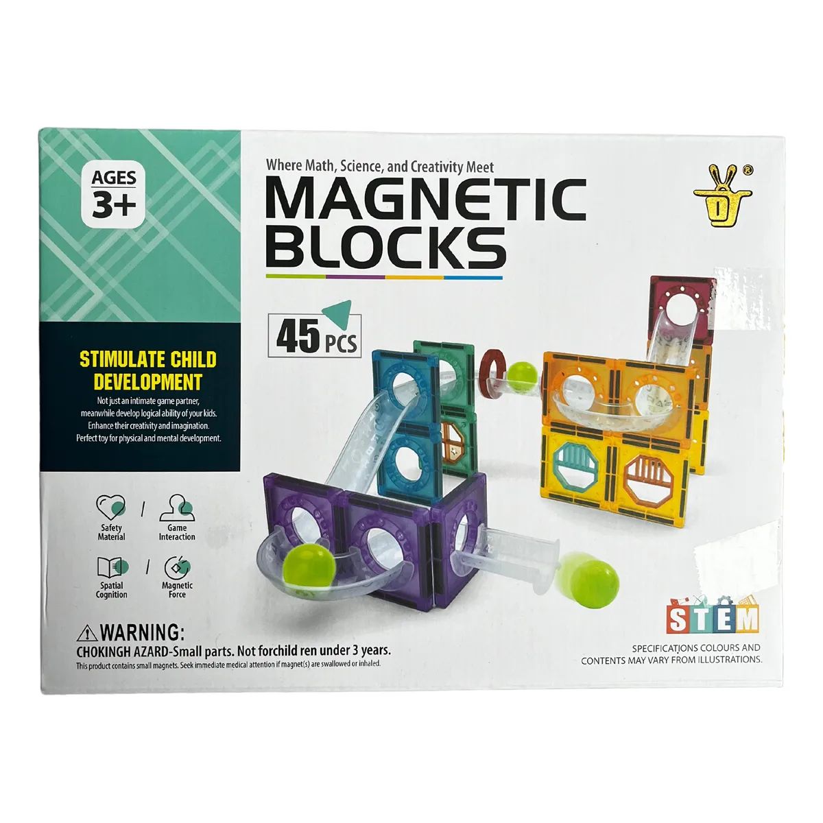 GENERICO - Bloques magneticos Tobogan  45 Piezas