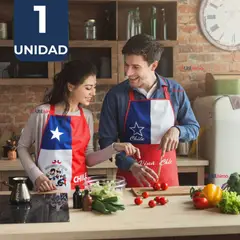 UTILISIMO - Delantal Cocina Fiestas Patrias Bandera Chilena 60X90CM Surtidos