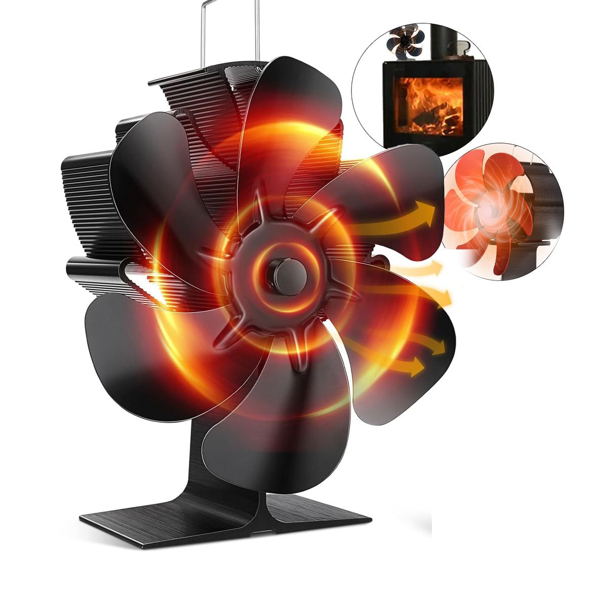 GENERICO - Estufa De Leña Ventilador De Chimenea De 6 Aspas