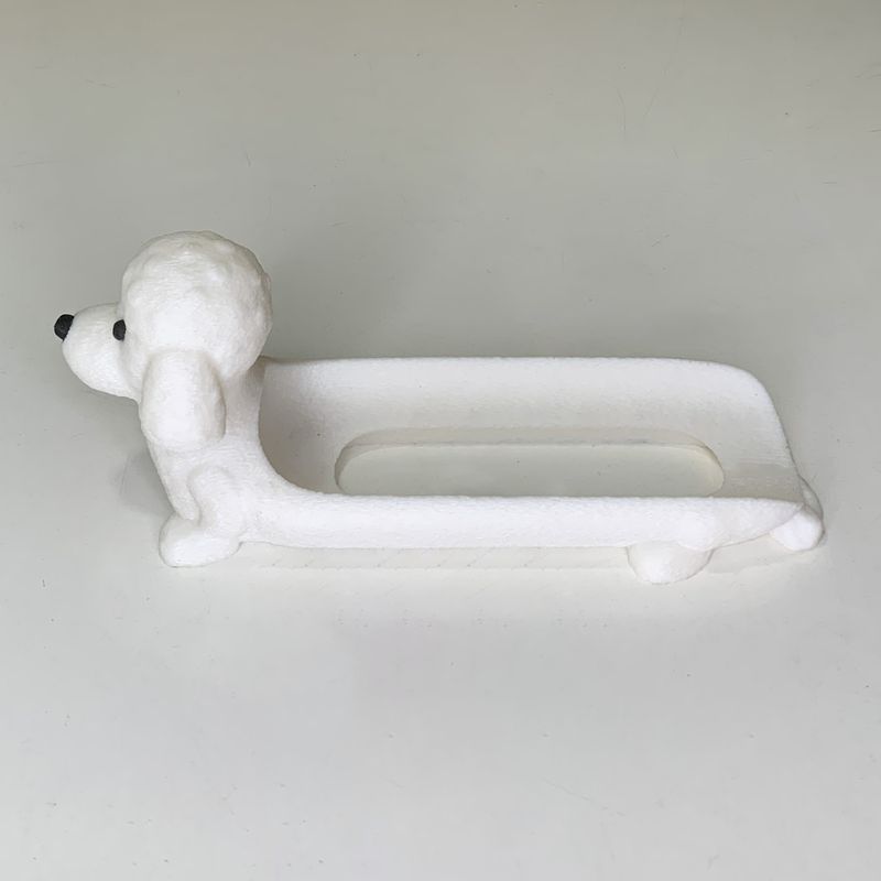PROMETEO STUDIO - Completero Perrito Poodle porta hot dog perro caniche blanco