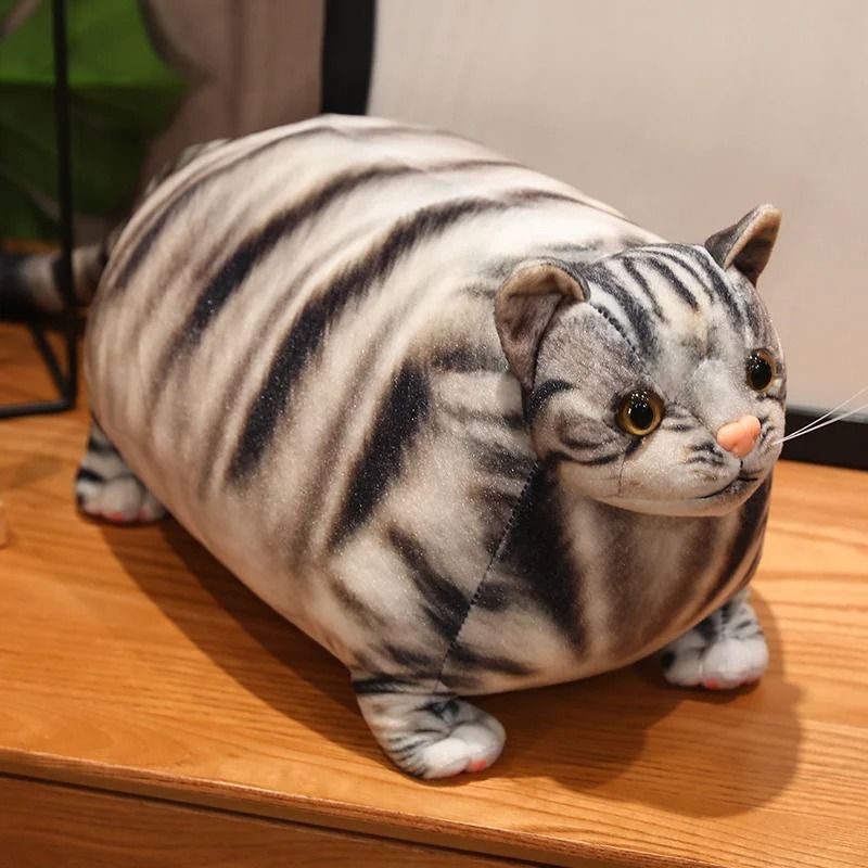 ESPACIO SEOUL - Peluche Gato Gordo 30 cms adorno regalo catlover gris cat
