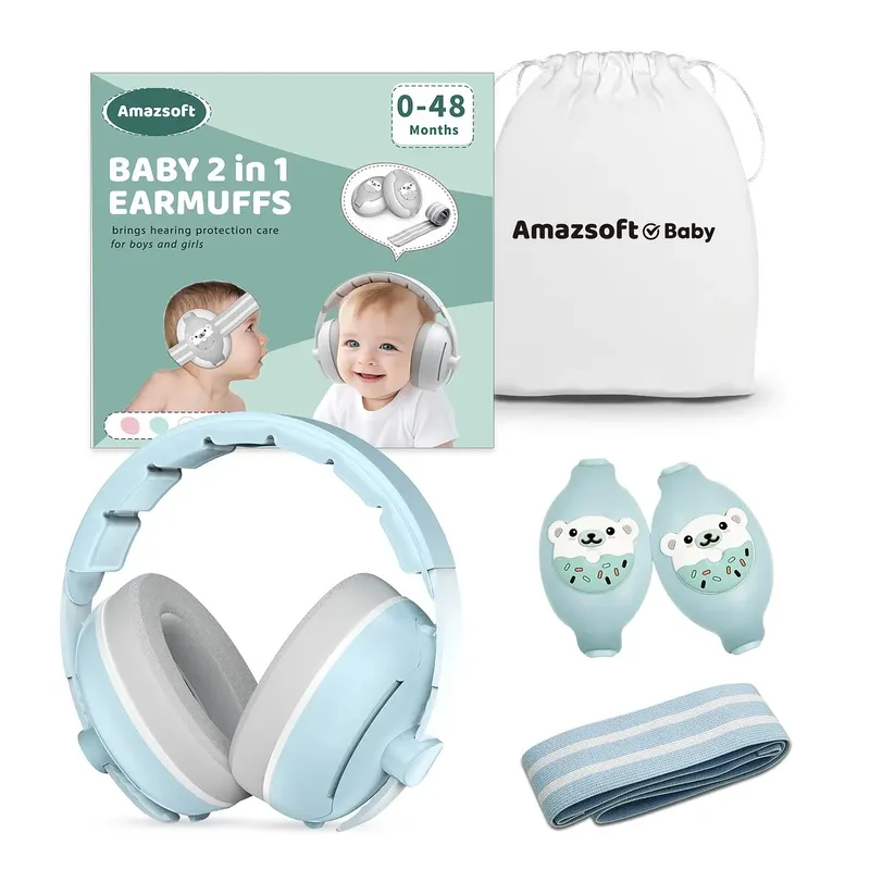GENERICO - Audífonos Protectores Anti ruido Para Bebés/niños 2 En 1