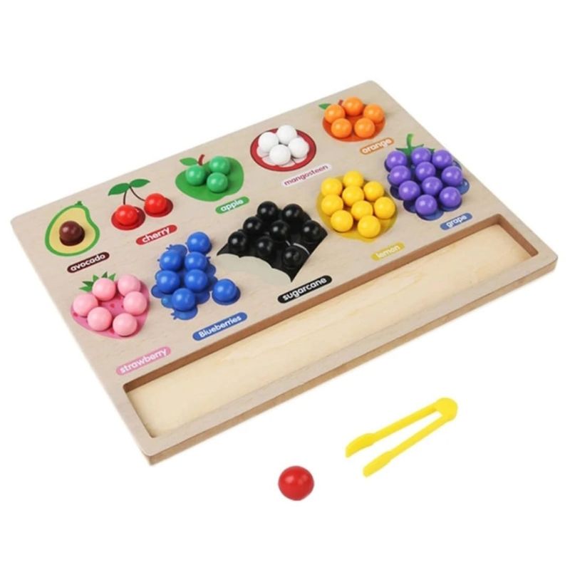 GENERICO - Juego De Clasificación Colores-frutas Montessori Niño Madera