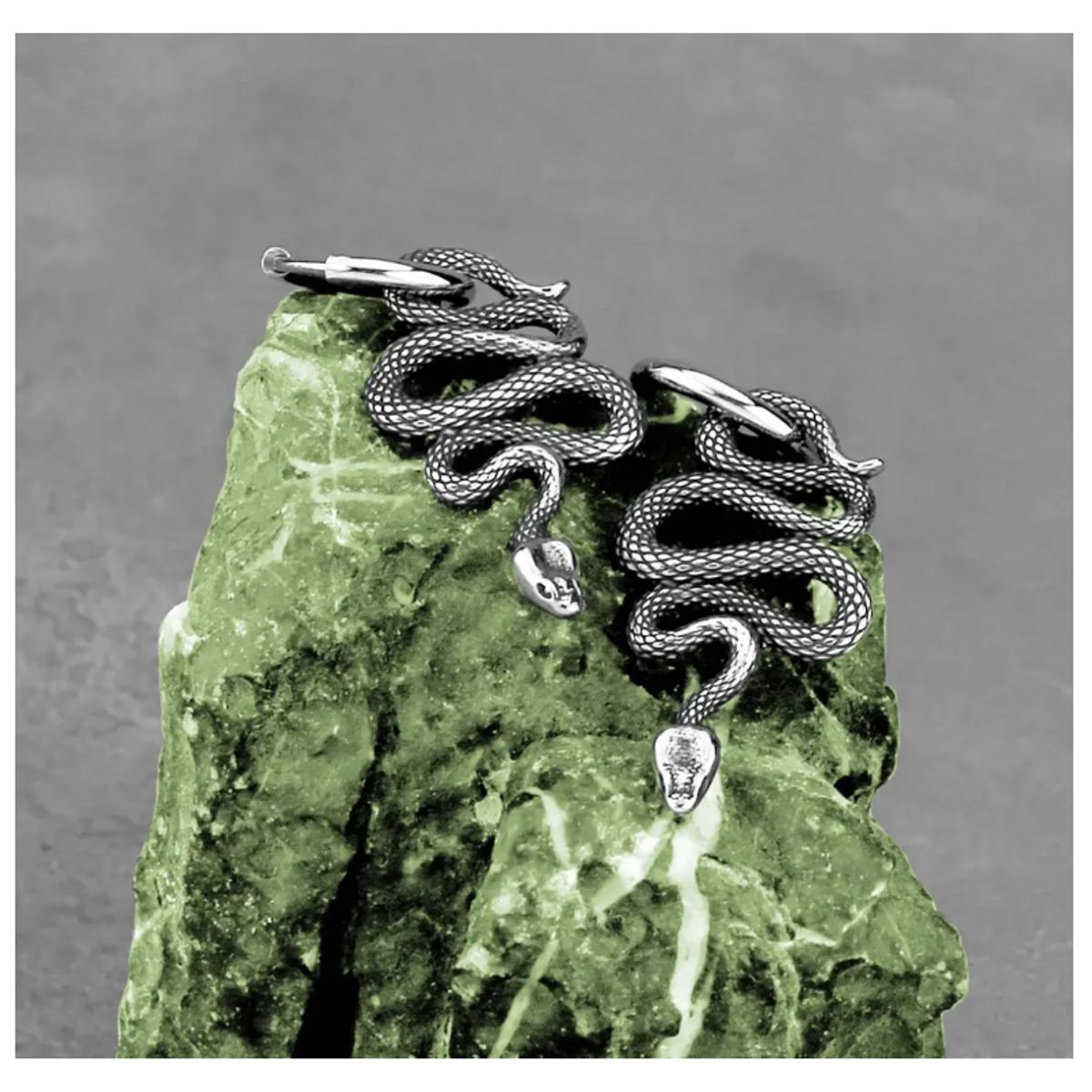 GENERICO - Aros Serpiente Titanio Punk Hombre Mujer Earing Moda