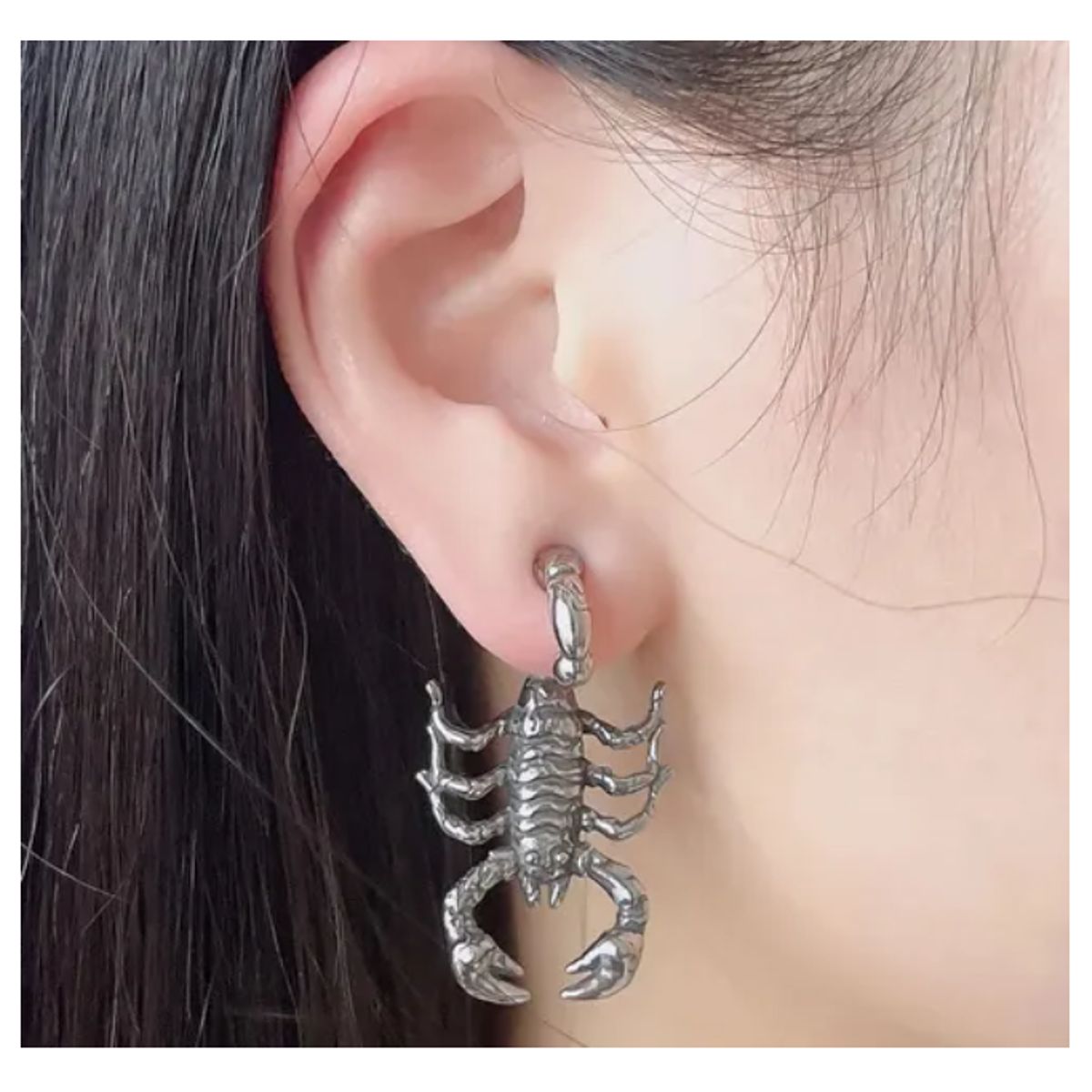 GENERICO - Aros Escorpion Titanio Punk Hombre Mujer Earing Moda