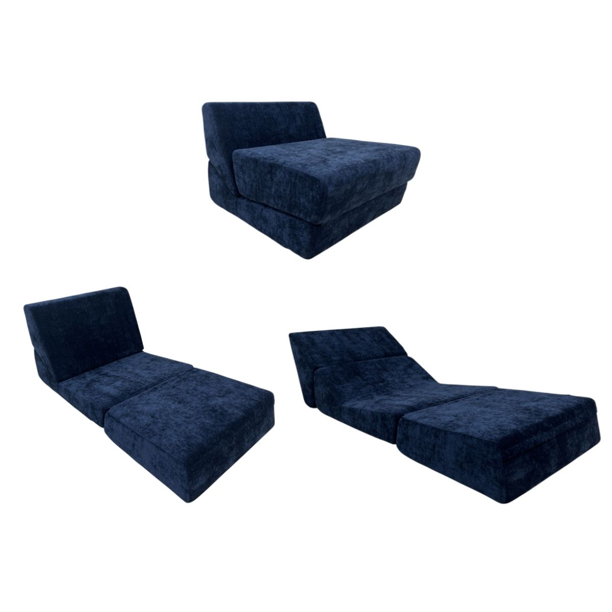 LUBABYCAS - Sillon Sofa Cama Comprimido Convertible 3 en 1 K04 Azul