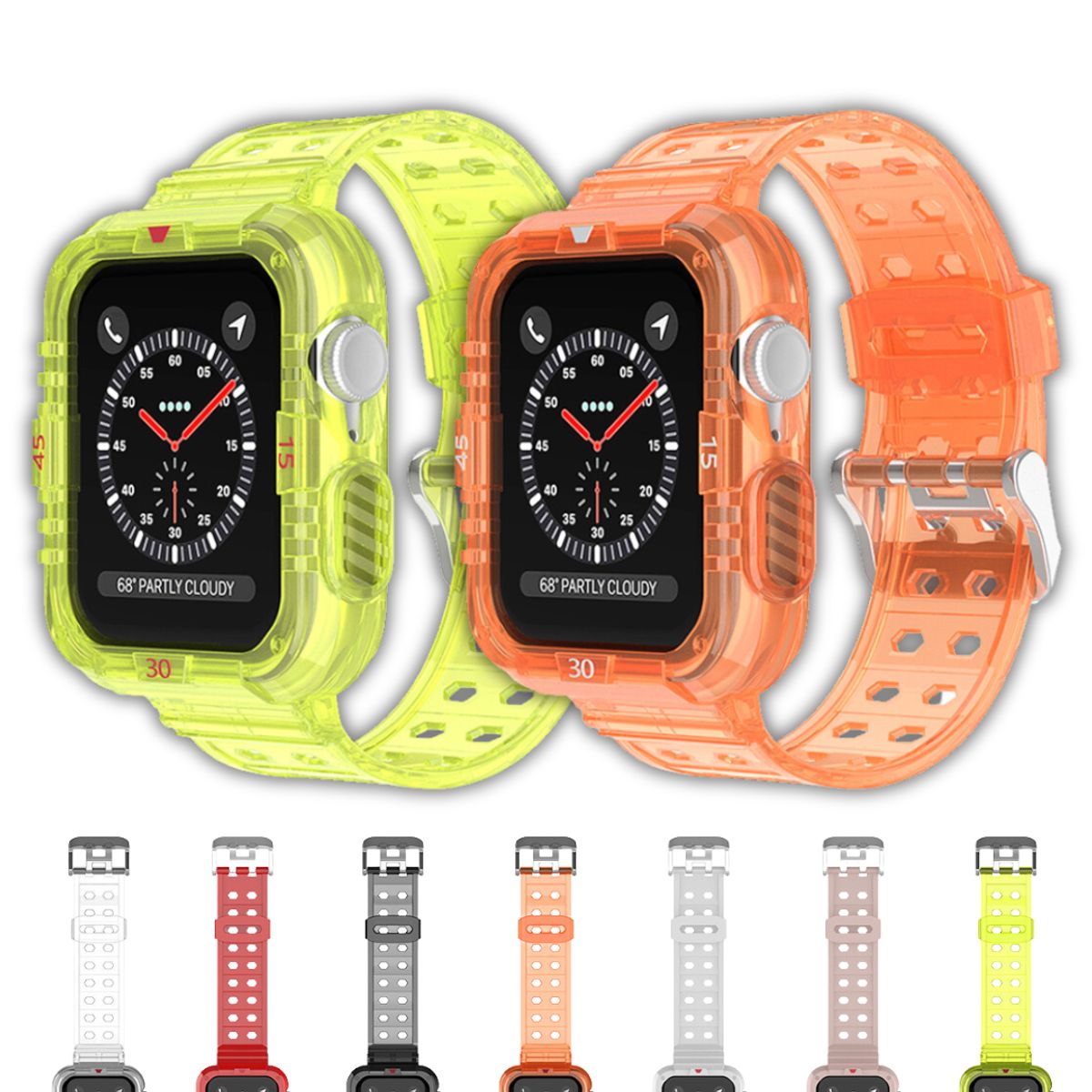 GENERICO - Correas Para Apple Watch Silicona Full Proteccion 42-44-45-46-49mm