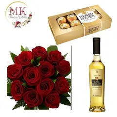 GENERICO - Ramo 12 Rosas Bombones Ferrero