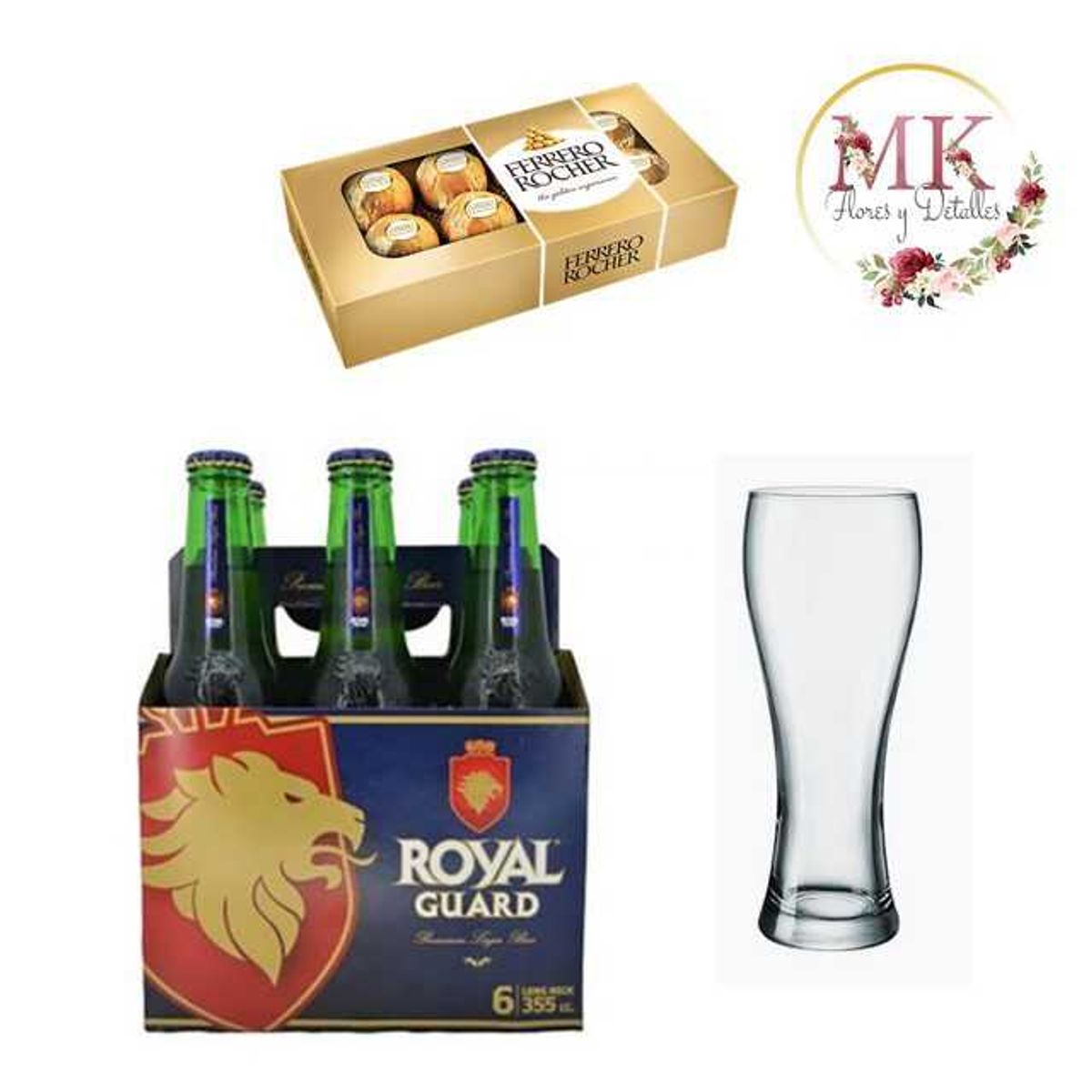 GENERICO - Cervezas Bombones Ferrero Rocher 100grs y Vaso