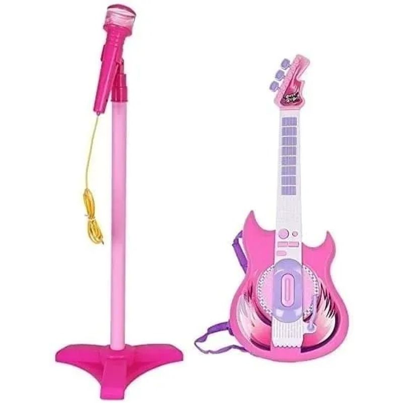 NO LOGO - Micrófono Karaoke Con Guitarra Mp3 Y Luces Para Niñas