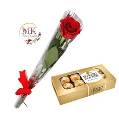 GENERICO - Rosa Individual y Bombones Ferrero Rocher 100grs