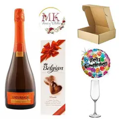 GENERICO - Caja con Espumante Copa Chocolate y Globo