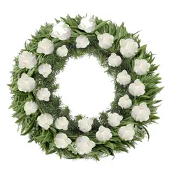 GENERICO - Corona de 24 Rosas Blancas