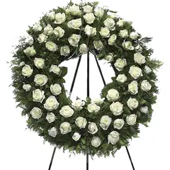 GENERICO - Corona de 60 Rosas Blancas