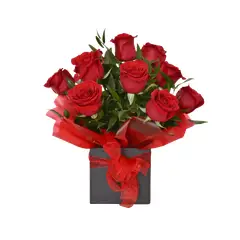 GENERICO - Box Cuadrado de 12 Rosas