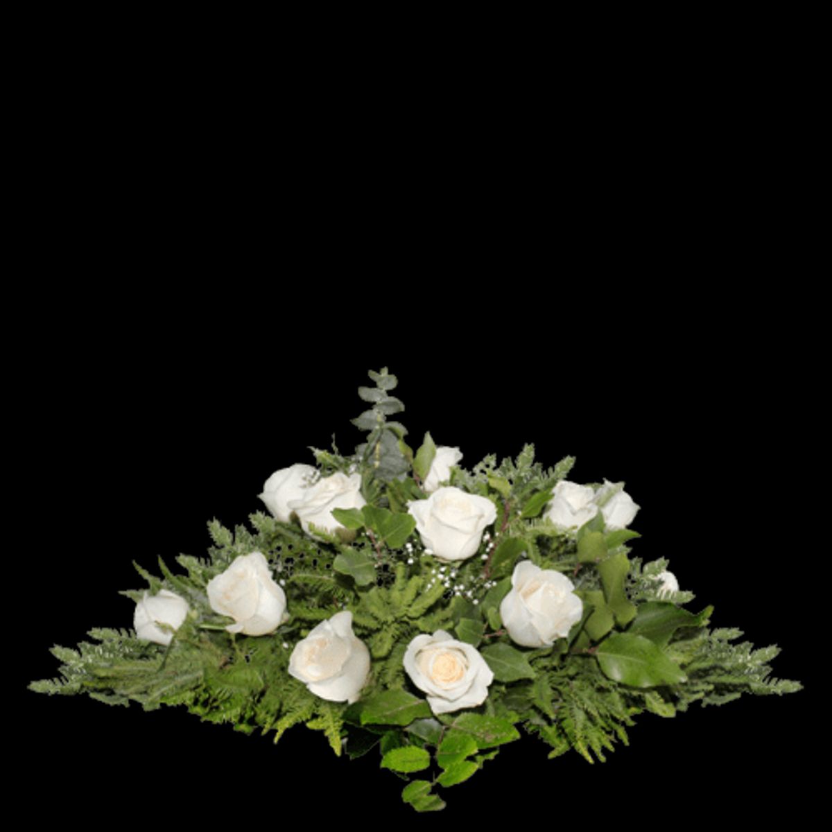 GENERICO - Cubre urna de 12 Rosas Blancas