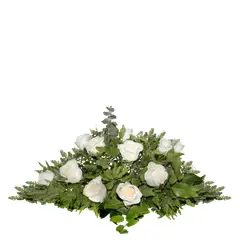 GENERICO - Cubre urna de 12 Rosas Blancas