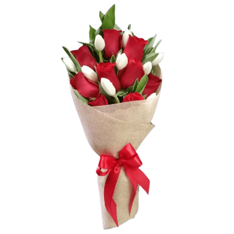 GENERICO - Ramo de 10 Rosas y 10 Tulipanes