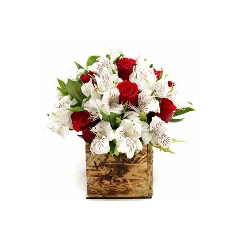 GENERICO - Base de 8 Rosas y Astromelias