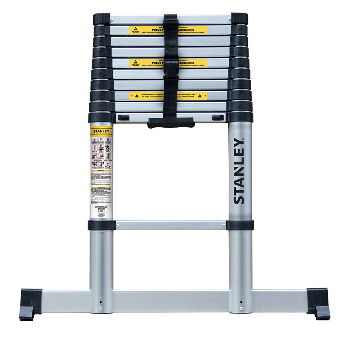 STANLEY - Escalera Stanley Telescópica SoftClose 11 escalones + estabilizador, 320cms