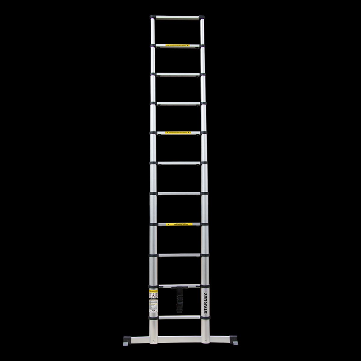STANLEY - Escalera Stanley Telescópica SoftClose 11 escalones + estabilizador, 320cms