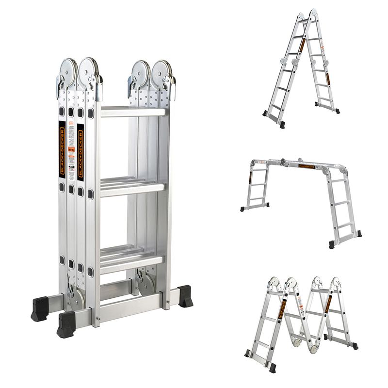 BLACK+DECKER - Escalera Black + Decker Articulada 4x3 150Kg